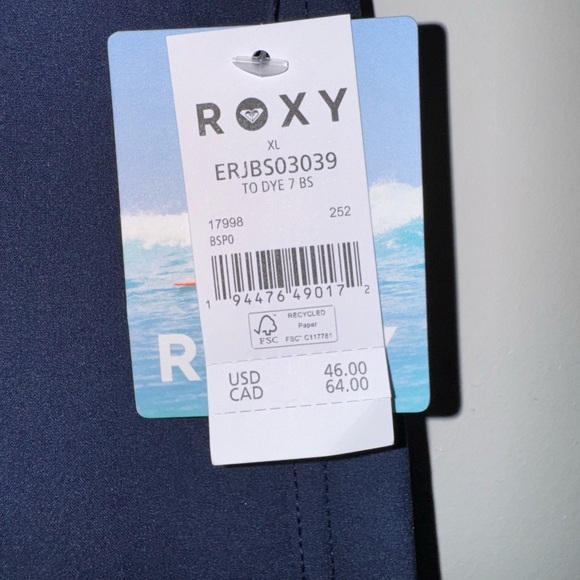 Roxy Women’s Navy Swim Shorts - Picture 2 of 4
